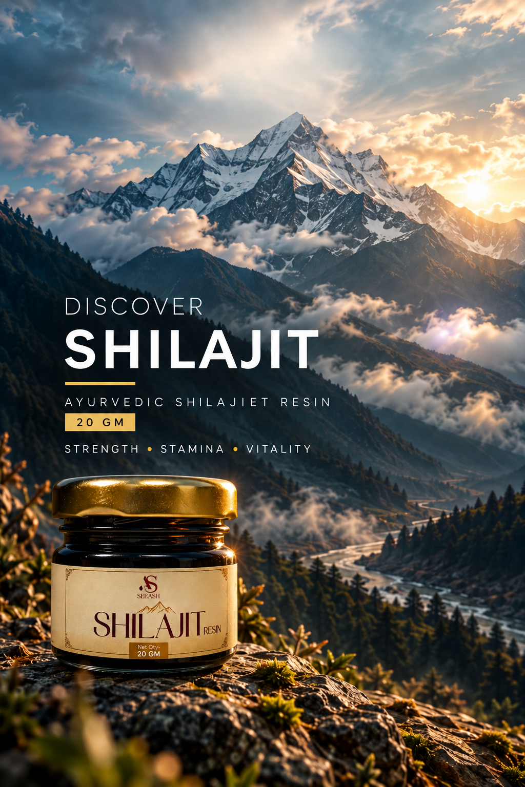 Seeash Ayurveda Seeash Shilajeet Resin 20 gm pack
